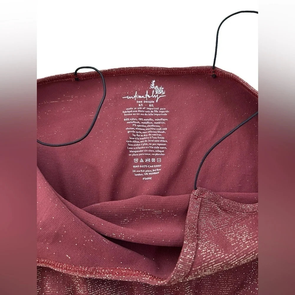 Free People Intimately Rust Metallic Skinny Strap Seamless Brami Crop Top Sz M/L - Picture 7 of 9